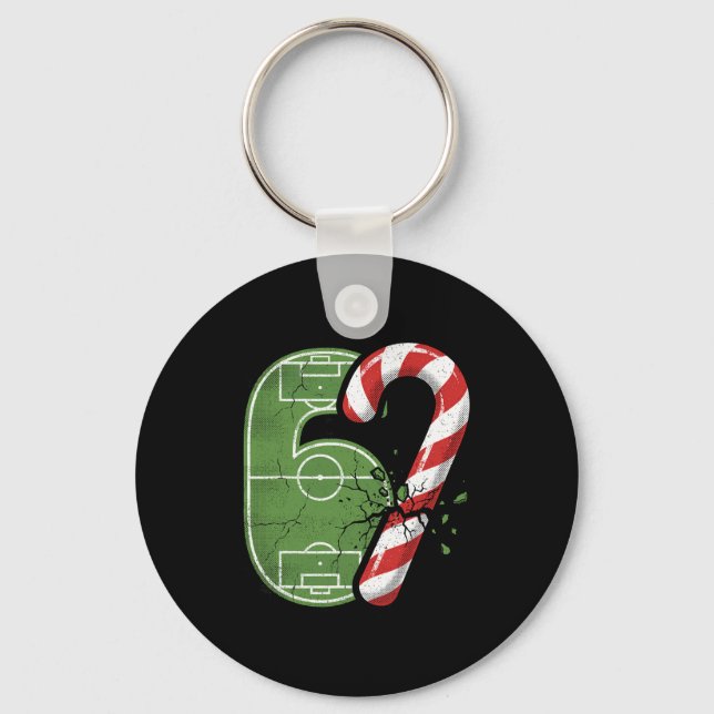 Chaveiro Campo de Futebol Candy Cane 67 Rachado Natal Engra (Frente)