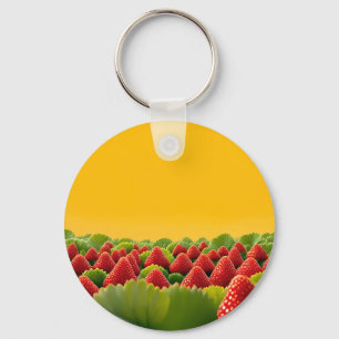 Chaveiro Campo de Morango Vermelho Vibrante
