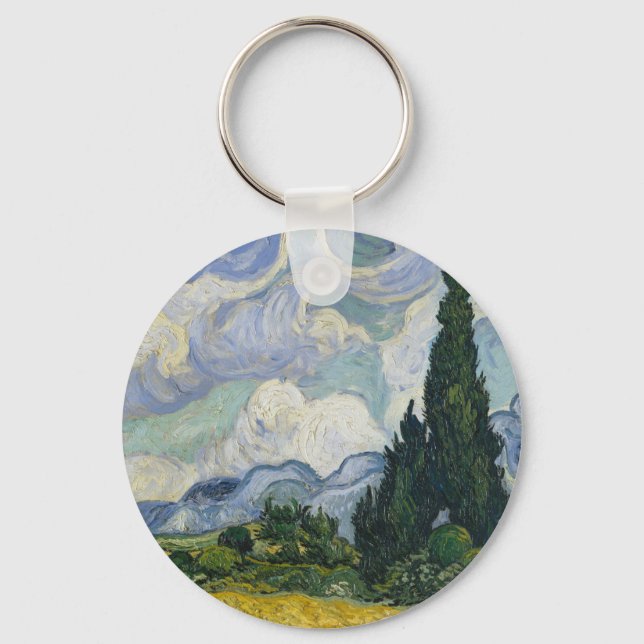 Chaveiro Campo de Trigo com Ciprestes, Pintura a Óleo, Van  (Frente)