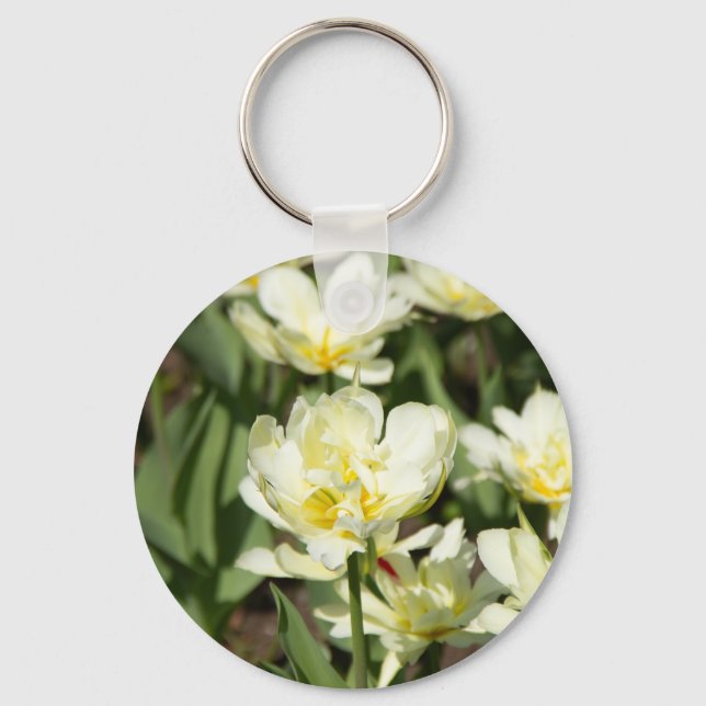Chaveiro Campo de tulipas brancas Foto (Frente)