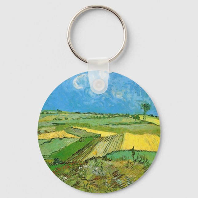 Chaveiro Campos de trigo Van Gogh em Auvers sob céu nublado (Frente)