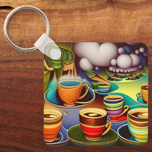 Chaveiro Campos de Whimsical Land de Café