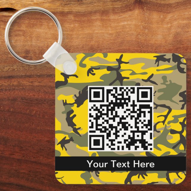 Chaveiro Camuflagem Amarela e Verde, Camuflagem, Militar, E (Frente)