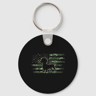 Chaveiro Camuflagem de Dachshund Bandeira Americana EUA Cac