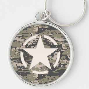 Chaveiro Camuflagem Khaki do estilo do decalque do Tag do