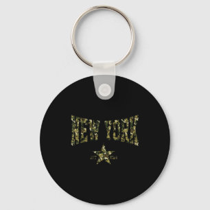 Chaveiro Camuflagem Souvenir EUA Estrela Nova York Ny Nova