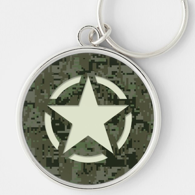 Chaveiro Camuflagem Verde Decal de Estêncil Estelar (Frente)
