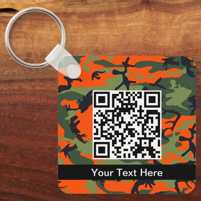 Chaveiro Camuflagem Verde e Laranja, Camuflagem, Militar, E (Frente)