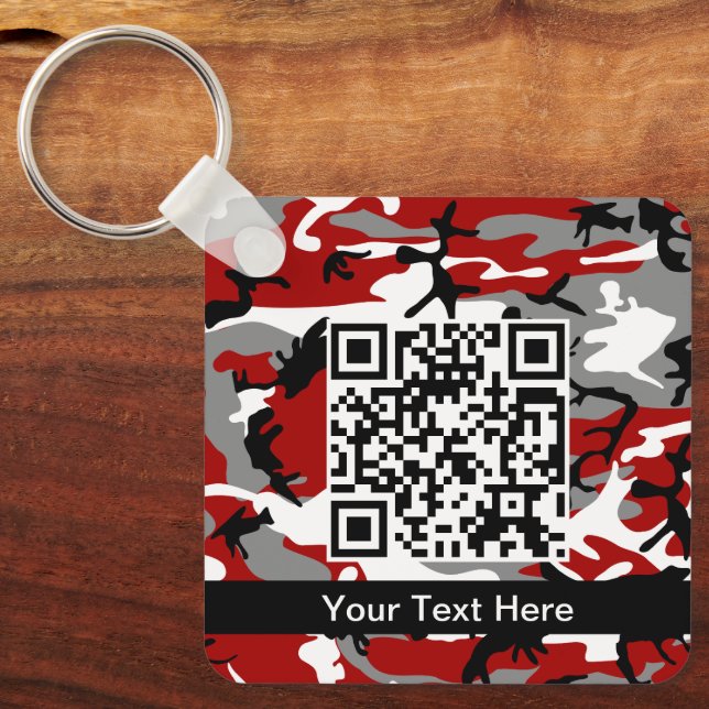 Chaveiro Camuflagem Vermelha e Cinza, Camuflagem, Militar,  (Frente)