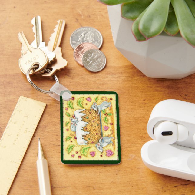 Chaveiro Camundongos de Natal bonitos Carregando um deserto (Mesa)