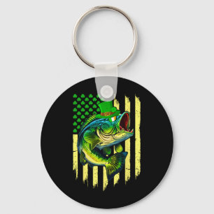 Chaveiro Cana De Pesca Retro E Trevos De Quatro Folhas Band