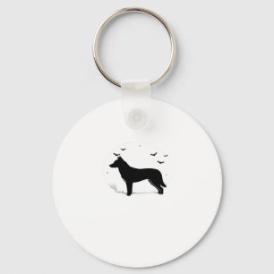 Chaveiro Canaan Dog � Halloween Moon Silhouette Classic T-S
