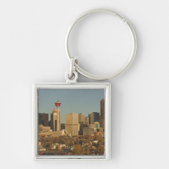 Chaveiro Canadá, Alberta, Calgary: Silhueta da Cidade a par (Frente)