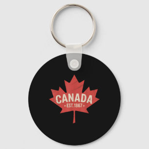 Chaveiro Canadá Est. 1867 Folha de Bordo Retro Vintage Cana