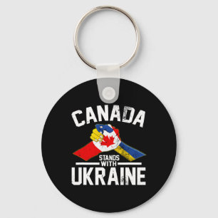 Chaveiro Canadá está com a Ucrânia Bandeira Canadense Ucran