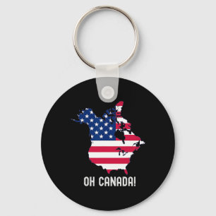 Chaveiro Canadá EUA 51º Mapa da Bandeira Americana EUA Oh C