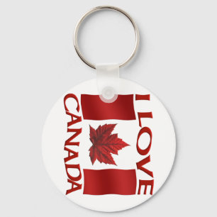 Chaveiro Canadá Flag Souvenir Key Chain & Canada Maple Leaf