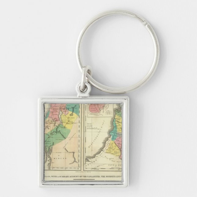 Chaveiro Canadá - Mapa do Atlas de Israel (Frente)
