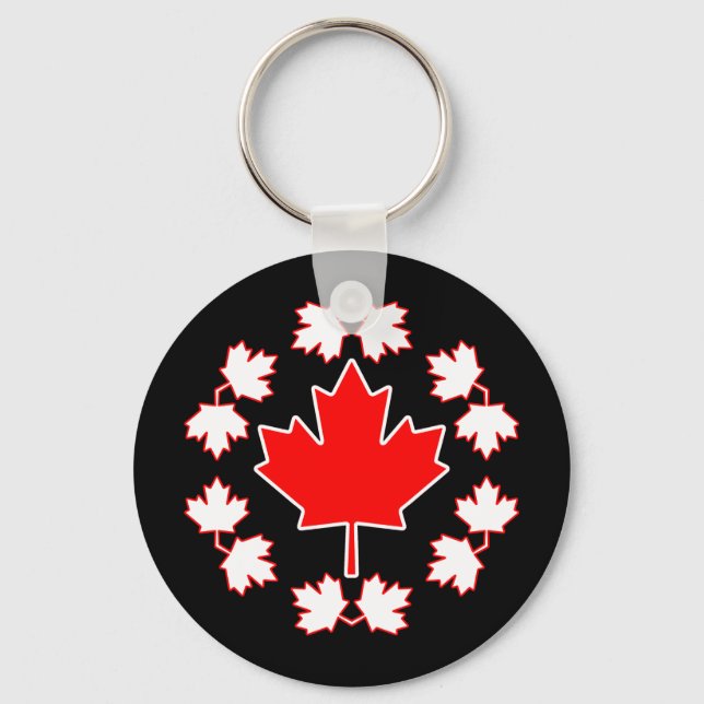 Chaveiro Canadá Maple Leaf Circle Design (Frente)