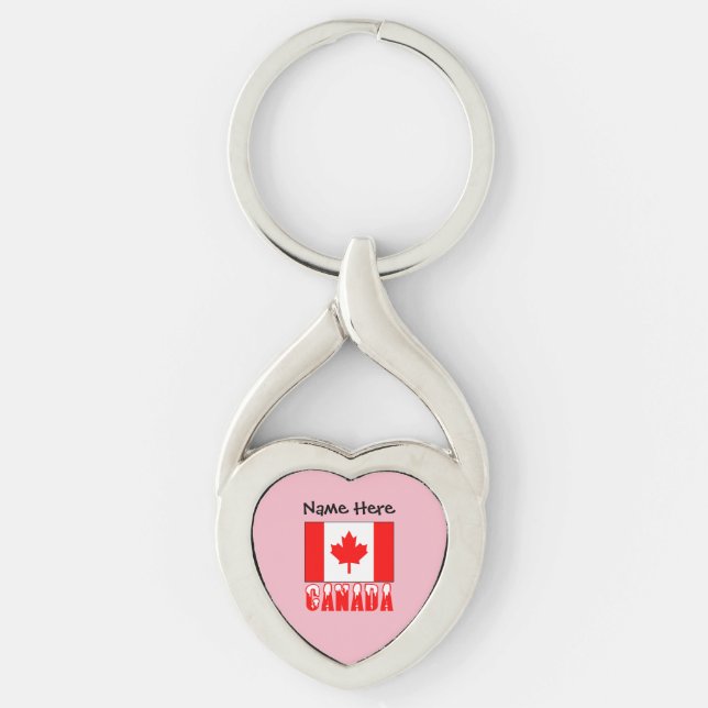 Chaveiro Canada Snow Bandeira Canadense Personalizada  (Frente)