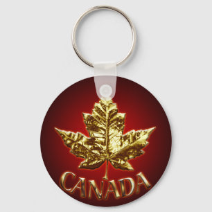 Chaveiro Canadá Souvenir Key Chain Dourado Chrome Maple Fo