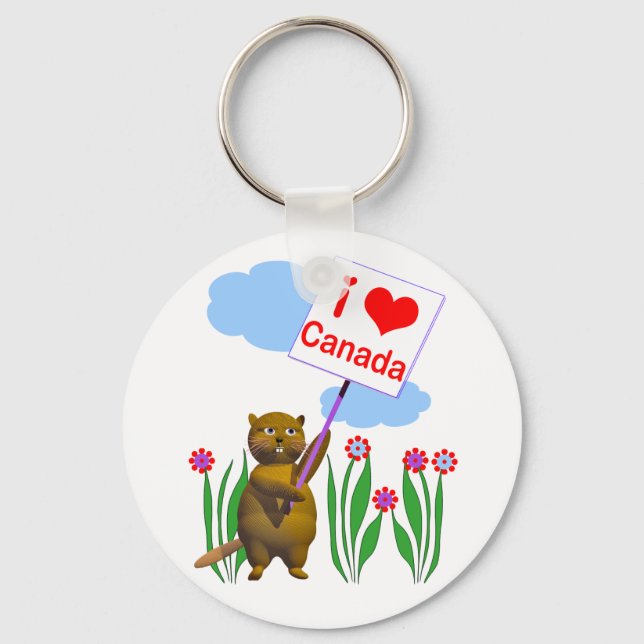 Chaveiro Canadense Beaver ama Canadá (Frente)