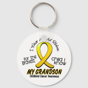 Chaveiro Cancer da infância eu visto a fita Dourado para o