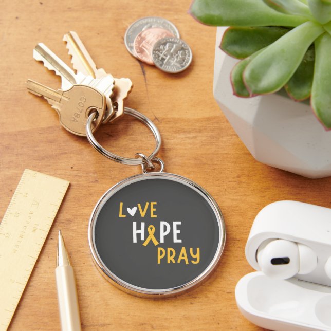 Chaveiro cancer de infância.love.hope.reze. Porta chaves (Mesa)