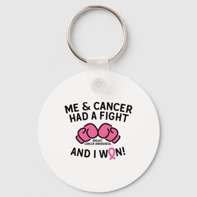 Chaveiro Cancer De Mama Eu Ganhei Apoio A Sobrevivência Do  (Frente)