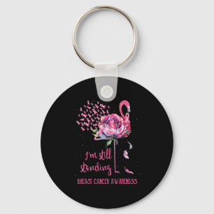 Chaveiro Cancer de peito Eu ainda estou de pé Flamingo Ribb