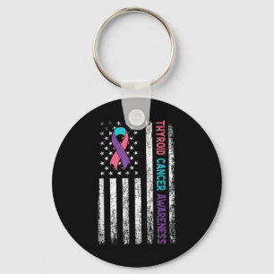Chaveiro Câncer de tiróide Mês American Flag Hypot