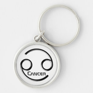 Chaveiro CANCER, desenho abstrato do símbolo zodíaco,