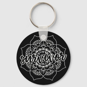 Chaveiro Cancer Survivor Mandala in White