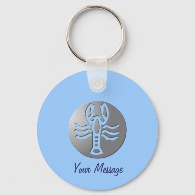 Chaveiro Cancer Zodiac - Sinal de Estrela Premium Silver (Frente)