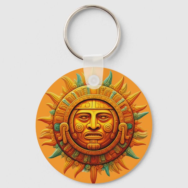 Chaveiro Cancun Mayan Sun Deus México Viagem (Frente)