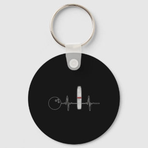 Chaveiro Candlepin Boliche Engraçada Heartbeat Bowler