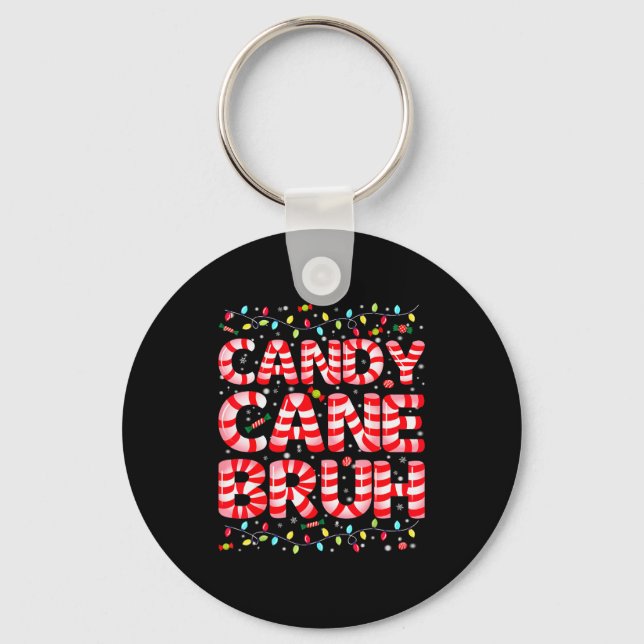 Chaveiro Candy Cane Bruh Tree Light Pjs Christmas Xmas Men  (Frente)
