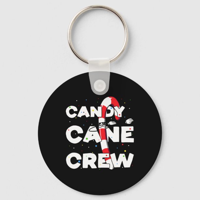 Chaveiro Candy Cane Creme Diversão De Natal Dançando Ao Lon (Frente)