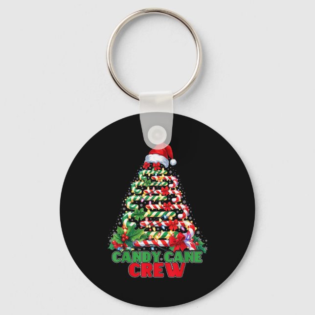 Chaveiro Candy Cane Crew Christmas Funny Xmas Matching Fami (Frente)