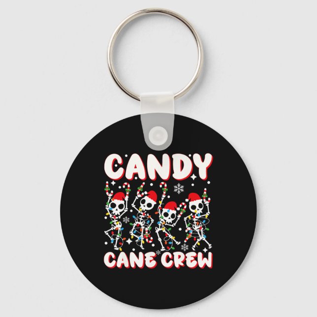 Chaveiro Candy Cane Crew Skeleton Christmas Candy Lover Xma (Frente)