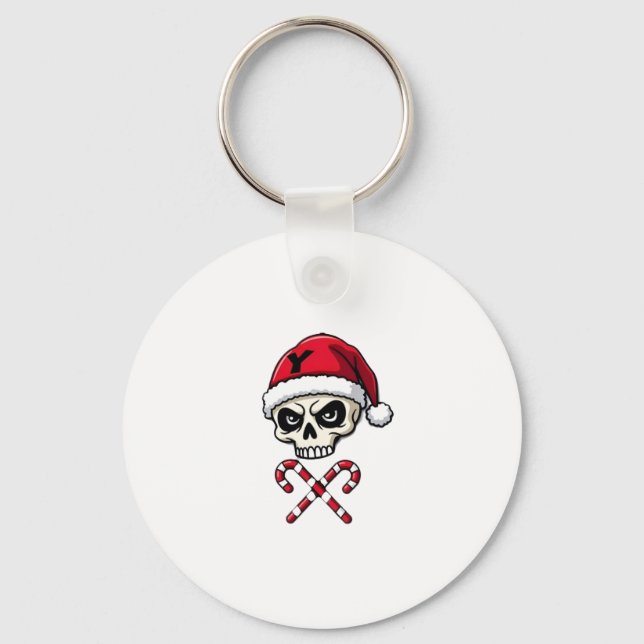Chaveiro Candy Cane Crew Skull Christmas 2025 Funny Men Boy (Frente)