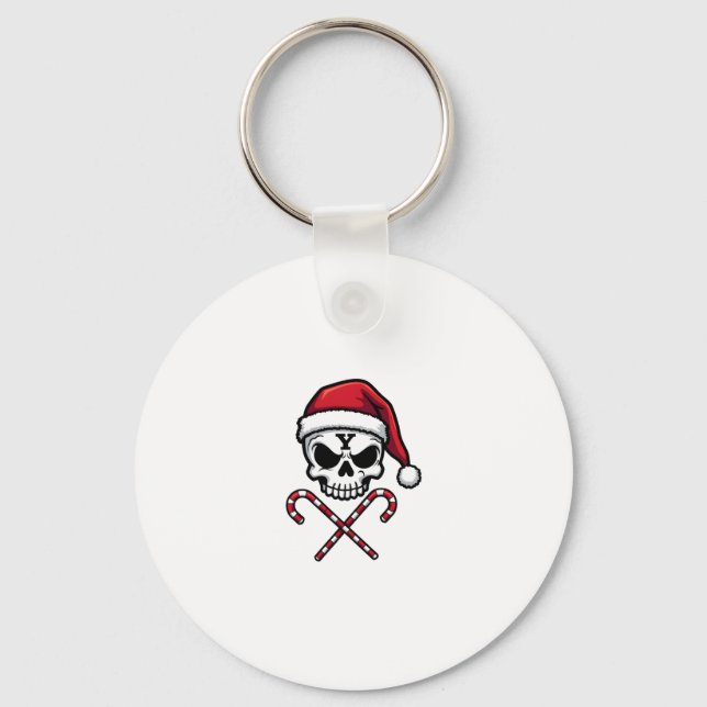 Chaveiro Candy Cane Crew Skull Christmas 2025 Funny Men Boy (Frente)