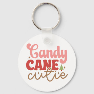 Chaveiro Candy Cane Cutie Retro Feriados de Natal em Groovy