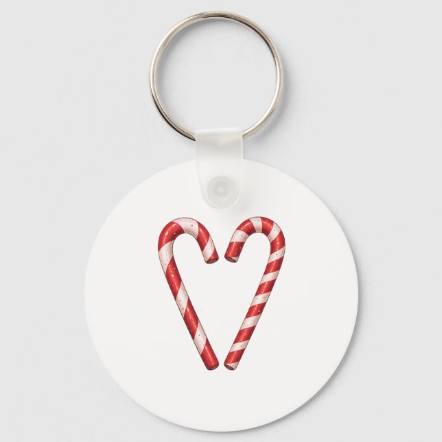 Chaveiro Candy Cane Heart Sweet Christmas Holiday (Frente)