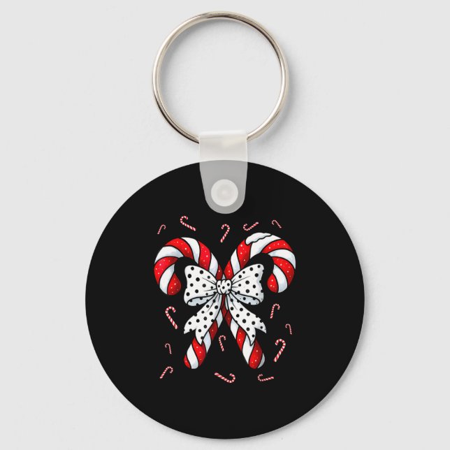 Chaveiro Candy Cane Merry And Bright Red And White Candy Co (Frente)