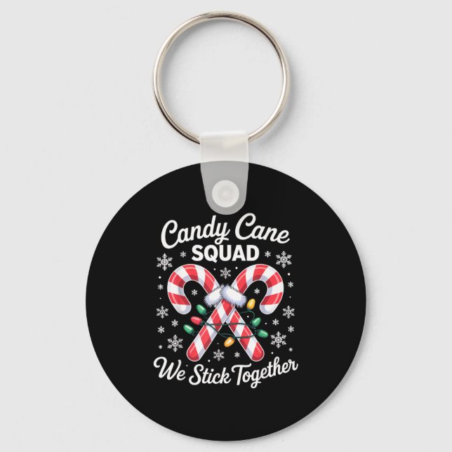 Chaveiro Candy Cane Squad Cute Christmas Matching Design  (Frente)