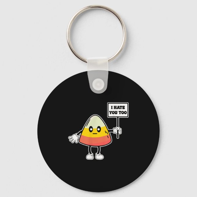 Chaveiro Candy Corn Engraçado Eu Também Odeio Você Equipe C (Frente)