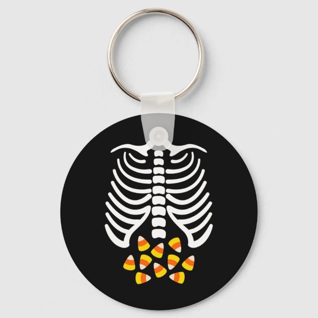 Chaveiro Candy Corn Skeleton Rib Cage Halloween (Frente)