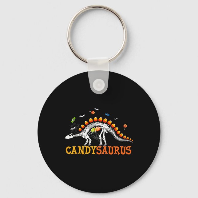 Chaveiro Candysaurus Candy Corn Dinossauro Esqueleto Feliz  (Frente)