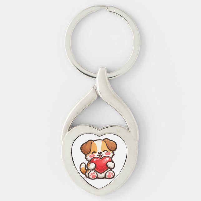 Chaveiro Caneca Coração de Cachorrinho Fofo – Cachorro Kawa (Frente)